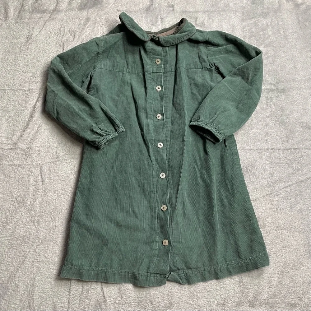 Olive Juice Dress 6 Girls Green‎ Corduroy Prairie Lined